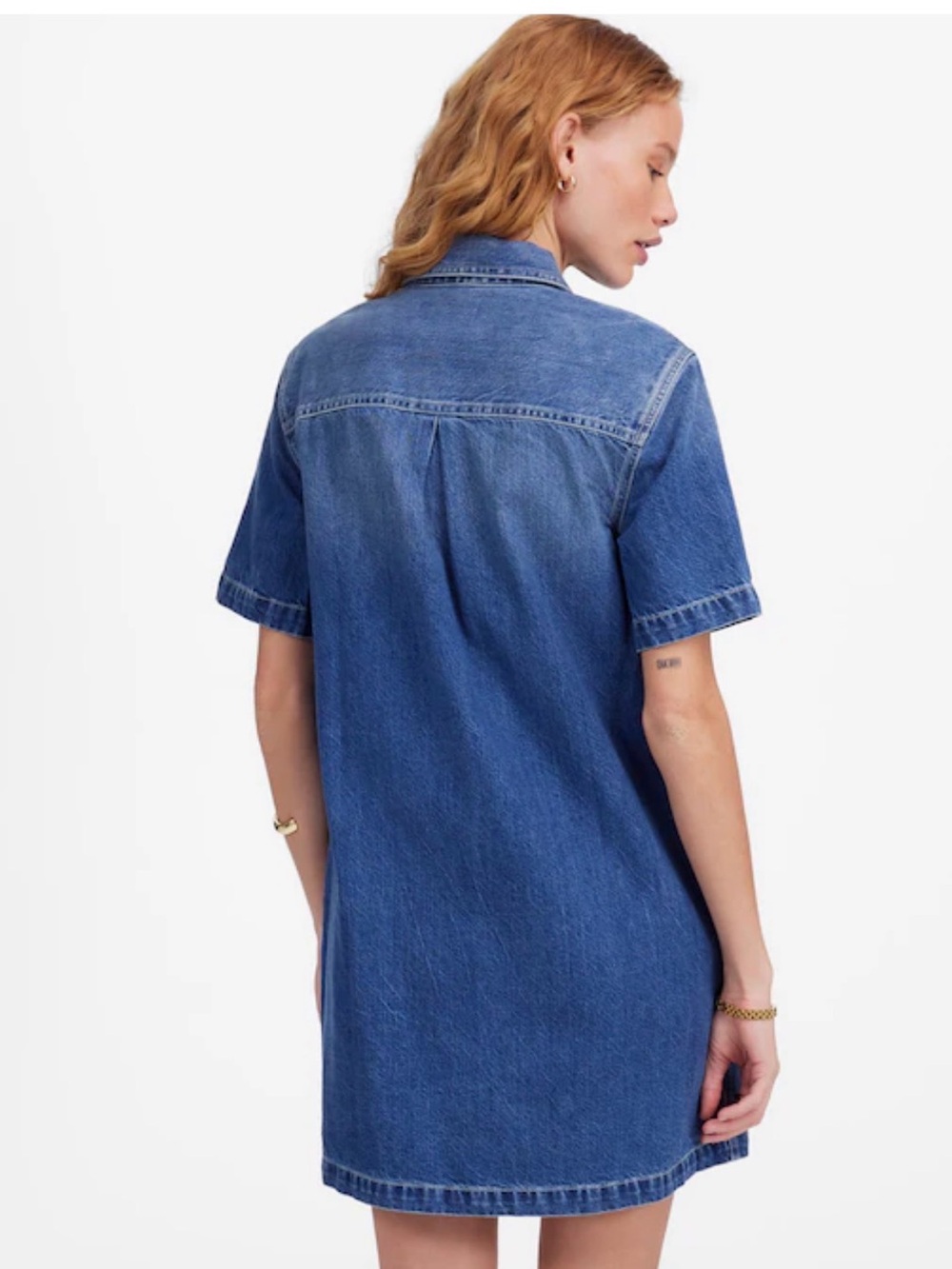 NWT Madewell Denim Boxy Shirtdress in Demarco Wash, M - Picture 4 of 7